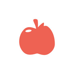 Simple Stylized Apple Fruit Vector Illustration