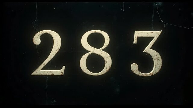 Mysterious 784 number animation with flickering lights and grungy textures creates suspenseful atmosphere