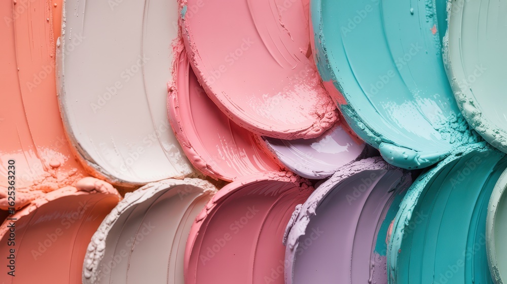Poster brushstrokes of hues: an artful collection of brushstrokes displaying an array of pastel hues, showc