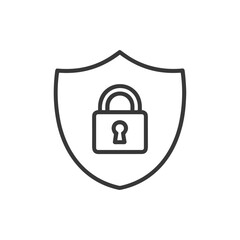 Shield and Lock Icon for Security Protection