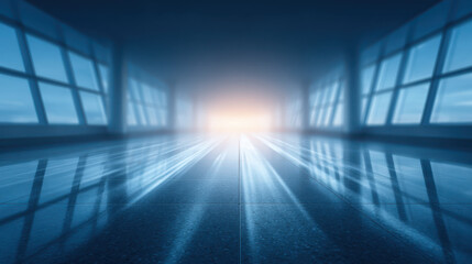 International tariff policy, Bright light shines through large windows international space reflecting floor with tariff policy of openness