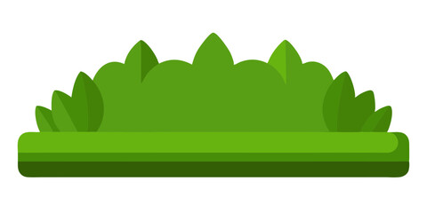 Hedge Garden Grass Patch Cartoon Vector for Backyard Landscape Design