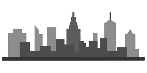 Modern Editorial Skyline Header Vector Art with Tall Buildings and Urban Design