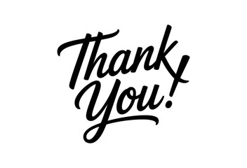 vector script and handwritten typography. Thank you vintage style lettering