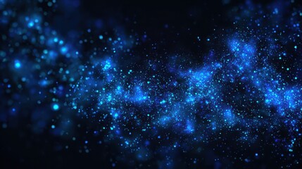 Fototapeta premium Dark blue and glow particle abstract background.