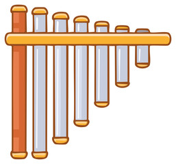 Cartoon Pan Pipes Instrument - Musical tubes, Music education, Woodwinds, Flutes