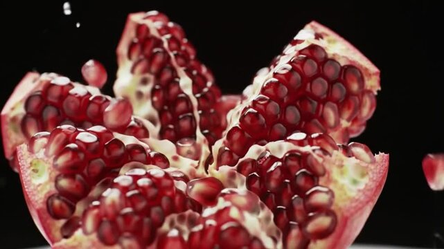 pomegranate on black background generate vo 2