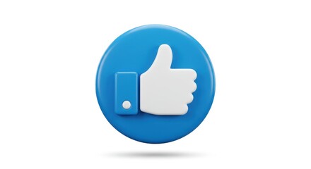 Obraz premium 3D Rendered Like Icon on Blue Circle, Isolated on White Background