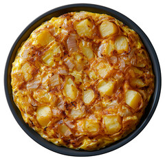 Delicious potato tortilla recipe kitchen food photography home aerial view culinary delight