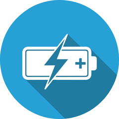 Battery Icon Flat Blue