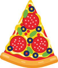 Pepperoni Pizza Slice Illustration