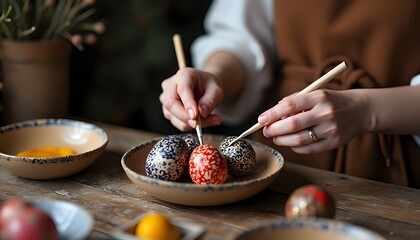 Hand Painting Decorative Easter Eggs
