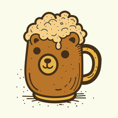 Cute Bear Shaped Mug with Frothy Foam