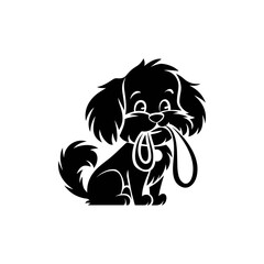 black and white dog vector illustration free download. 