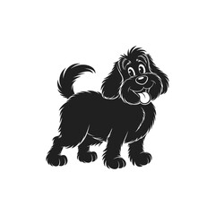 black and white cartoon dog 
