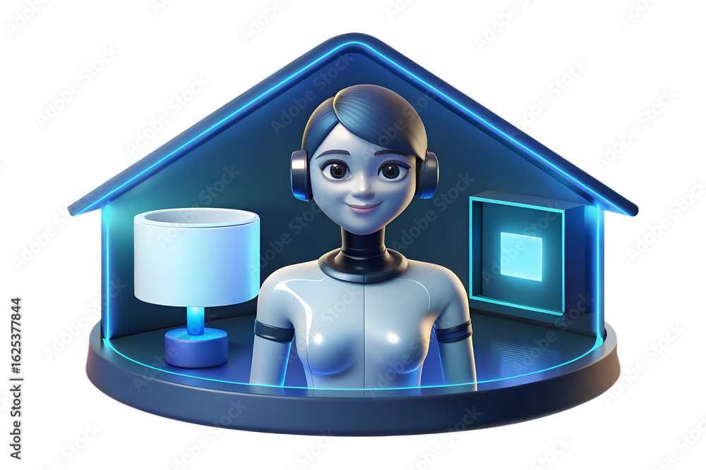 Poster robot automation ai home assistant smart home technology futuristic innovation artificial intelligen