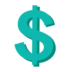 Obraz premium Simple dollar sign on a clean white background