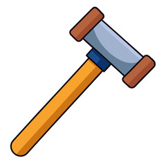 Simple hammer illustration on a clean white background