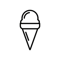 Ice Cream Cone Icon in Minimalist Style  