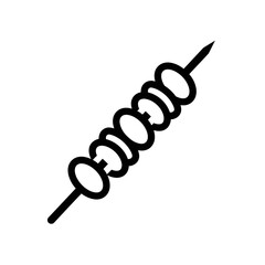 Skewered Food Icon Illustration in Minimalist Style  
