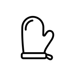 Oven mitt vector icon for cooking and baking  