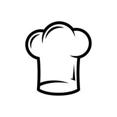 Chef hat icon illustration in minimalist style  