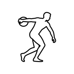 Vector icon of a person throwing a ball in sports activity  