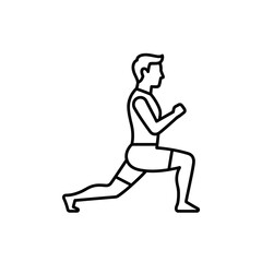 Male athlete performing lunges in a minimalistic vector style  