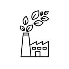 Eco-Friendly Factory Icon Representing Sustainability  