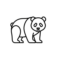 Panda bear illustration in minimalist style on white background  