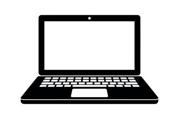Black laptop computer with white screen technology