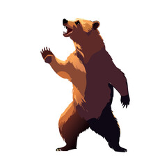 bear silhouette, rearing up, full body