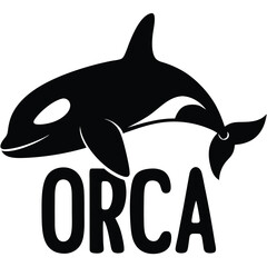 Naklejka premium orca killer whale black silhouette vector