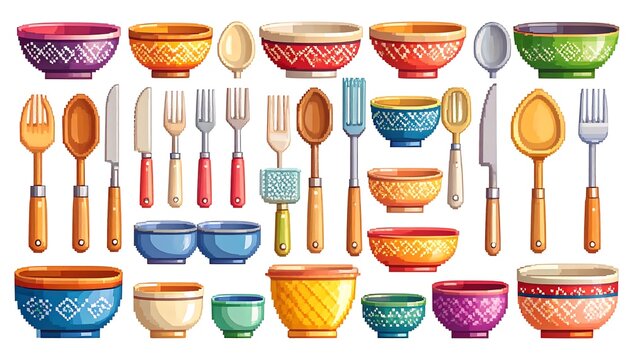 Colorful kitchenware collection