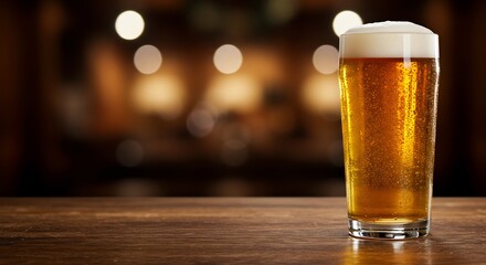 きらめく泡、黄金色のビールが誘う至福の一杯