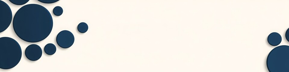 Blue Circles Abstract Background, LinkedIn cover, copy space, AI Generated