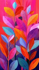 Colorful Abstract Leaves Design