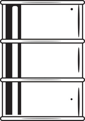 Minimalist icon outline illustration of a metal barrel