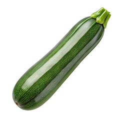 Fresh raw green zucchini vegetable isolated on a transparent background