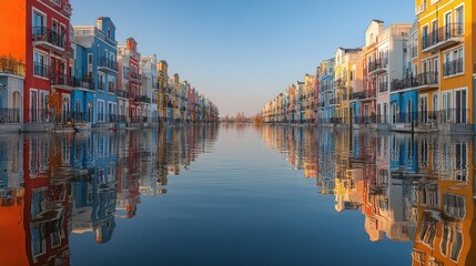 Obraz premium flooded coastal city, buildings submerged due to rising sea levels, global warming effect 