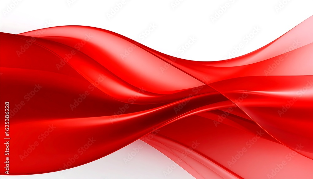 Poster dynamic abstract background with flowing vibrant red waves on a clean white backdrop. elegant design