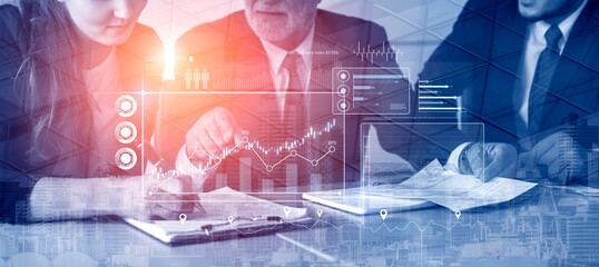 High-tech data visualization dashboard for analytics and performance tracking, including data...