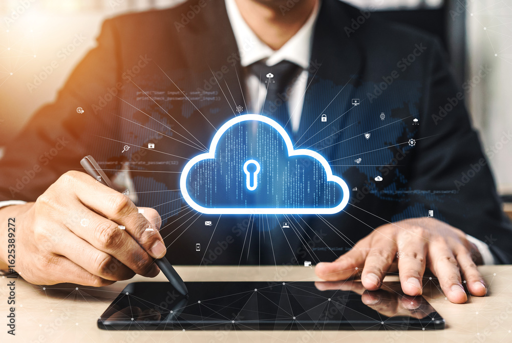 Aufkleber cloud computing enables digital growth with secure data storage, scalable infrastructure, and strate