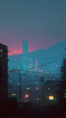 Neon Synthwave City Fusion Retro‑Future in Vivid Dusk, Aspect ratio 9:16