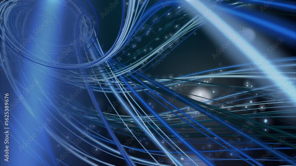 Poster futuristic video animation with particle stripe wave object in slow motion, 4096x2304 loop 4k