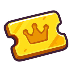 Ticket Golden Royal Icon Vector