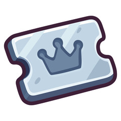 Ticket Silver Crown Vector Icon