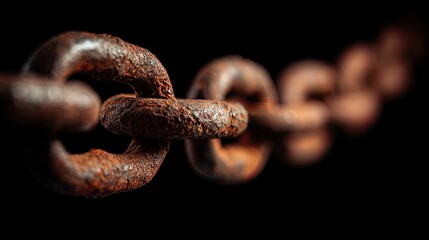 Obraz premium Close-up view of a rusted metal chain.