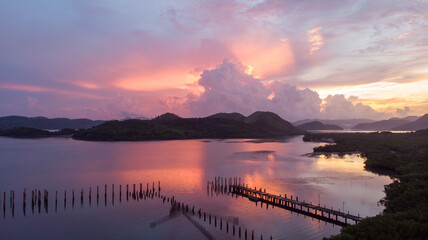 Fototapeta premium lake sunset
