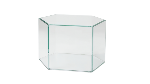 Sleek modern glass display case ready to showcase your product or art, the minimal design creates a professional and elegant presentation space